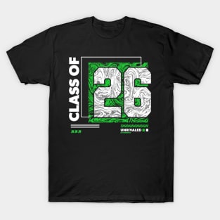 Class of 2026 Urban Streetwear // Graduation Class of '26 Green T-Shirt